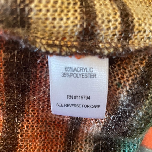 One World Animal Print Multicolor Hooded Cardigan Women’s Large Long Sleeve - Picture 4 of 5